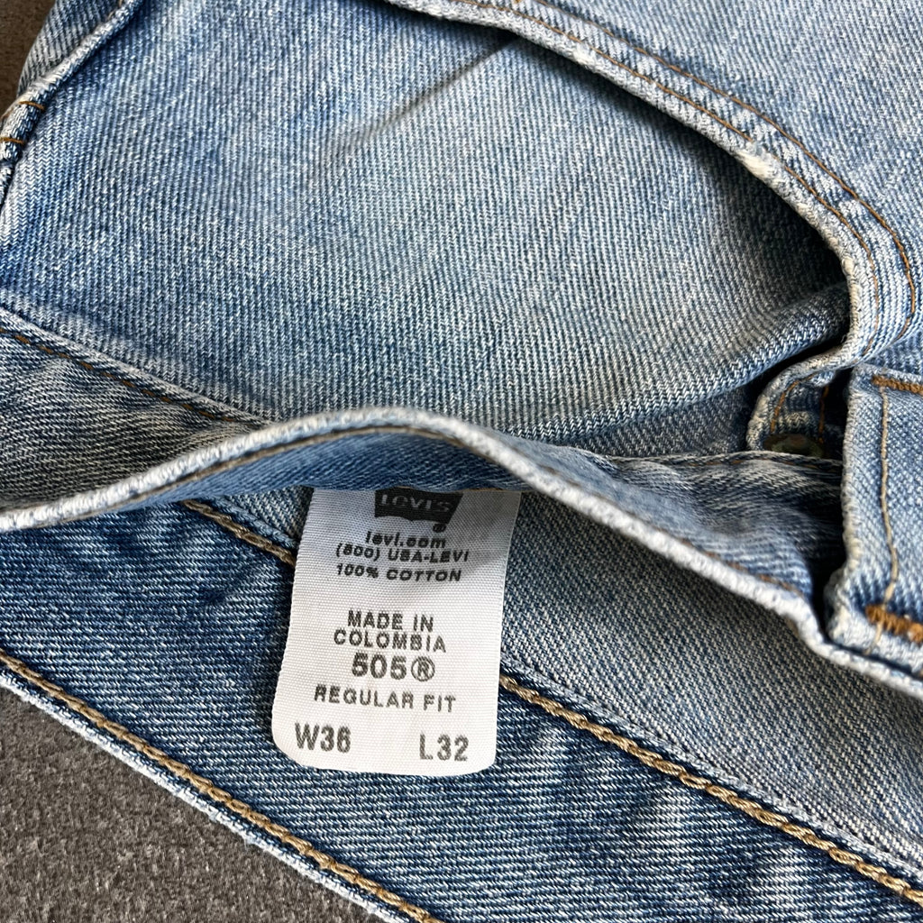 Vintage Levi's 505 Regular Fit Jeans Herren Hellblau – W36 L32
