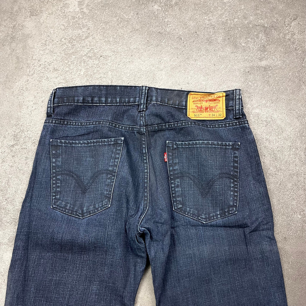 Vintage Levi's 511 Slim Jeans Herren Dunkelblau – W34 L32