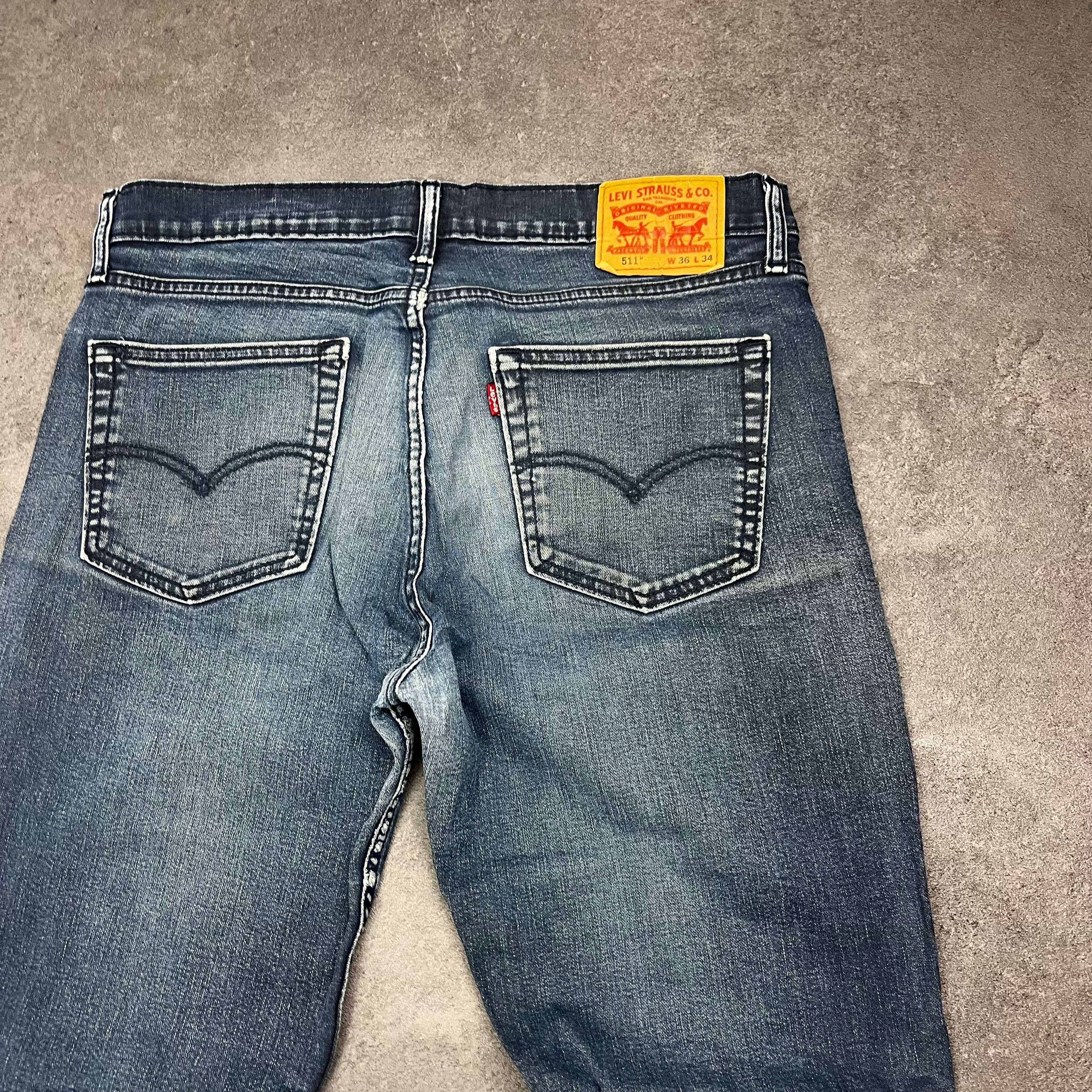 Vintage Levi's 511 Slim Jeans Herren Mittelblau – W36 L34