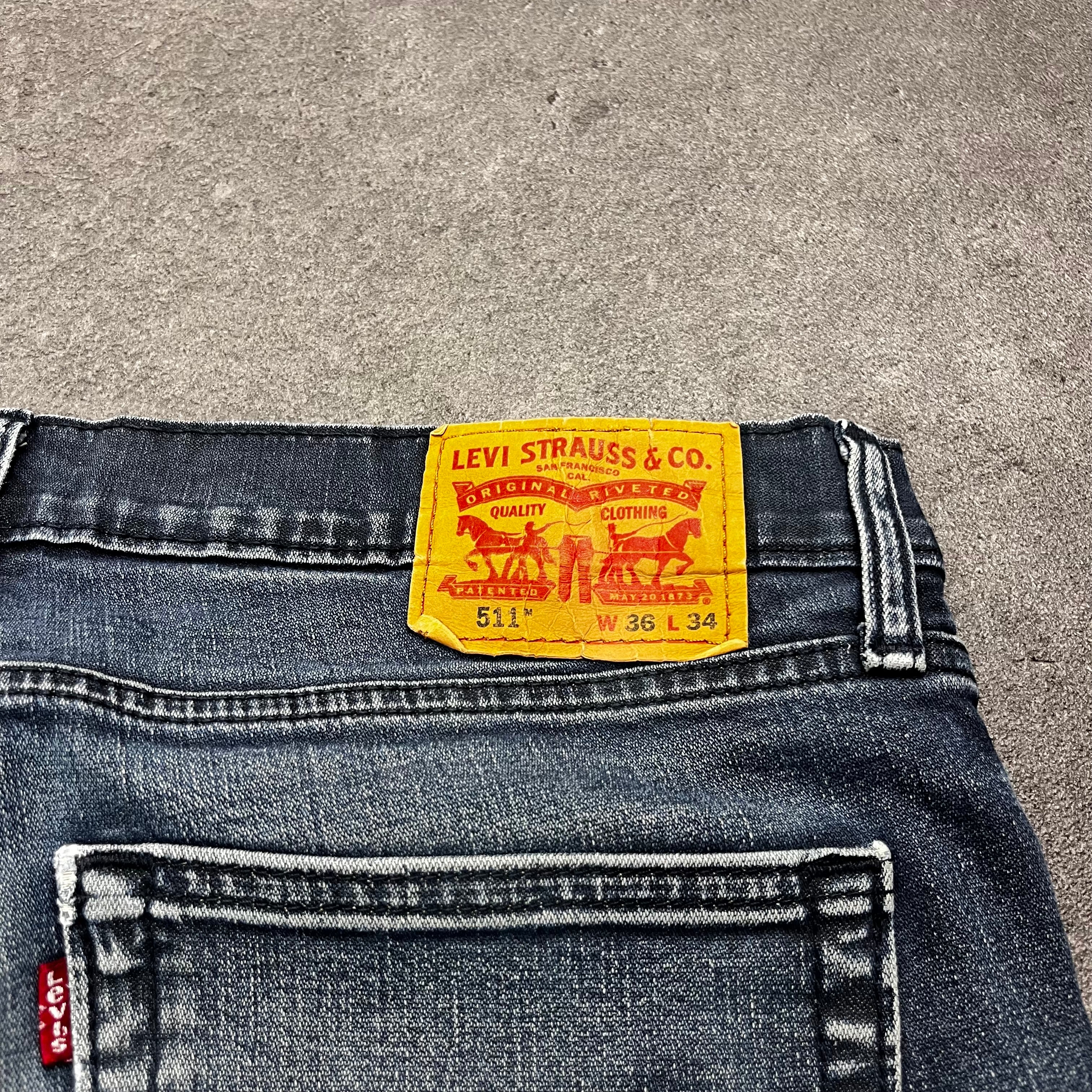 Vintage Levi's 511 Slim Jeans Herren Mittelblau – W36 L34