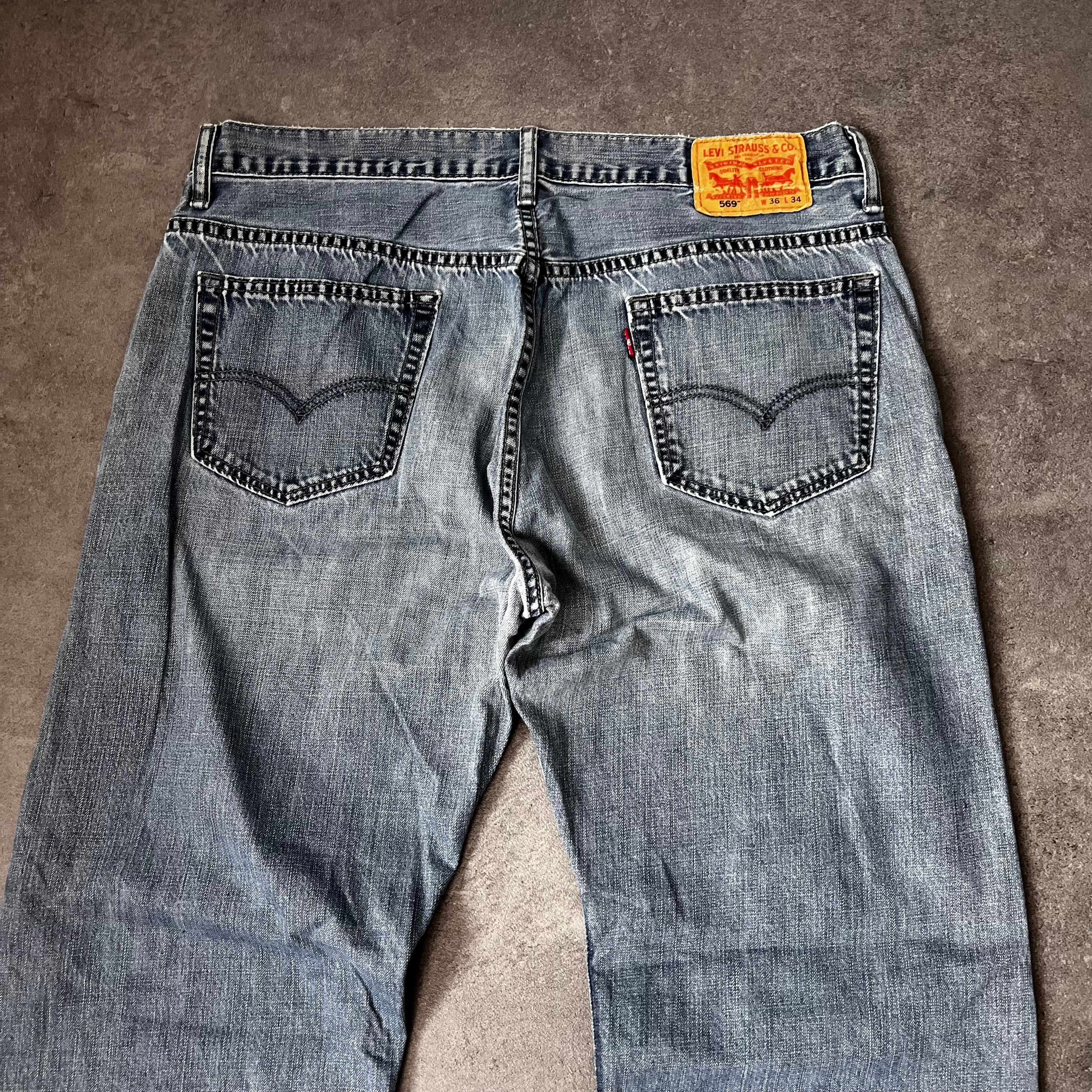 Vintage Levi's 569 Loose Straight Jeans Herren Graublau – W36 L34