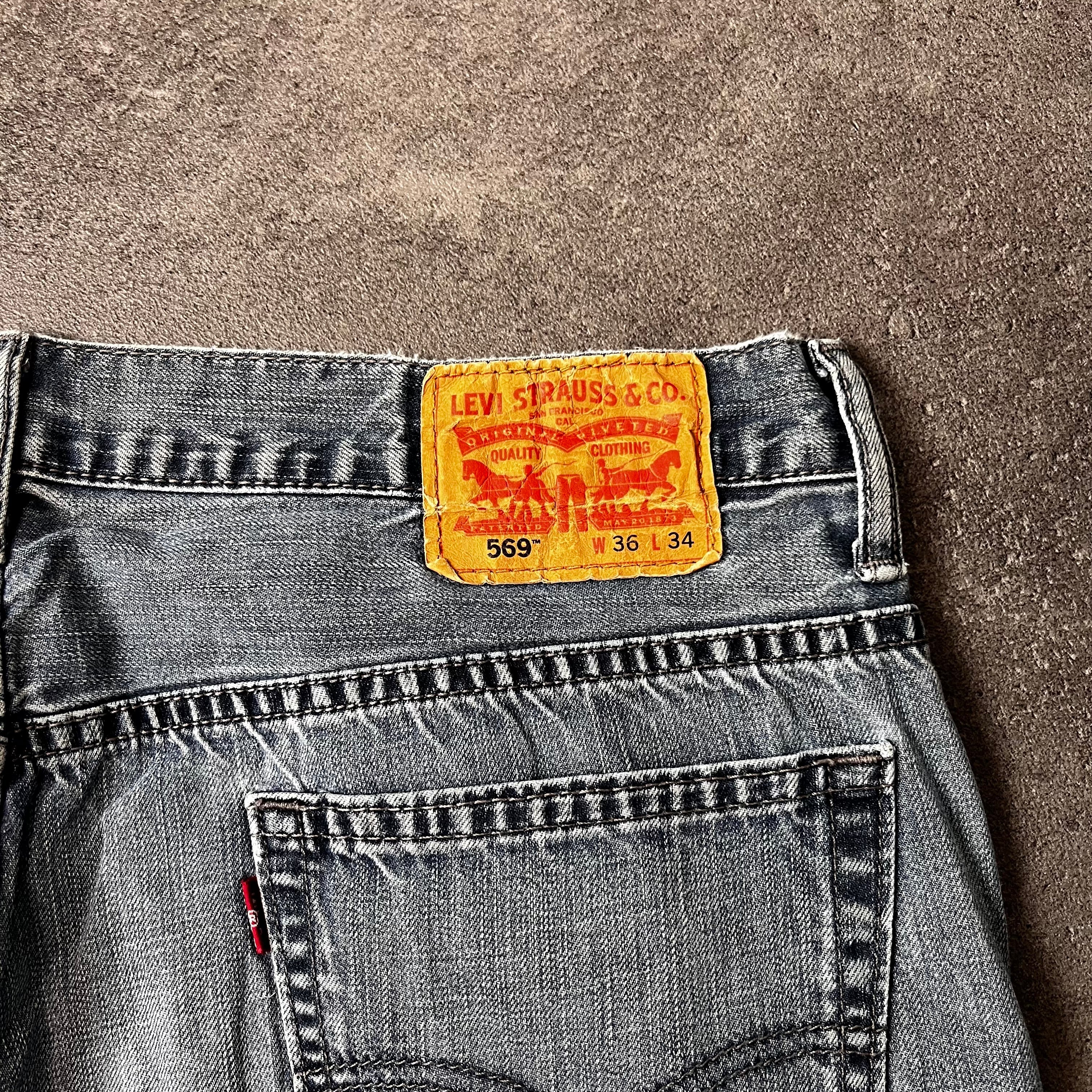 Vintage Levi's 569 Loose Straight Jeans Herren Graublau – W36 L34
