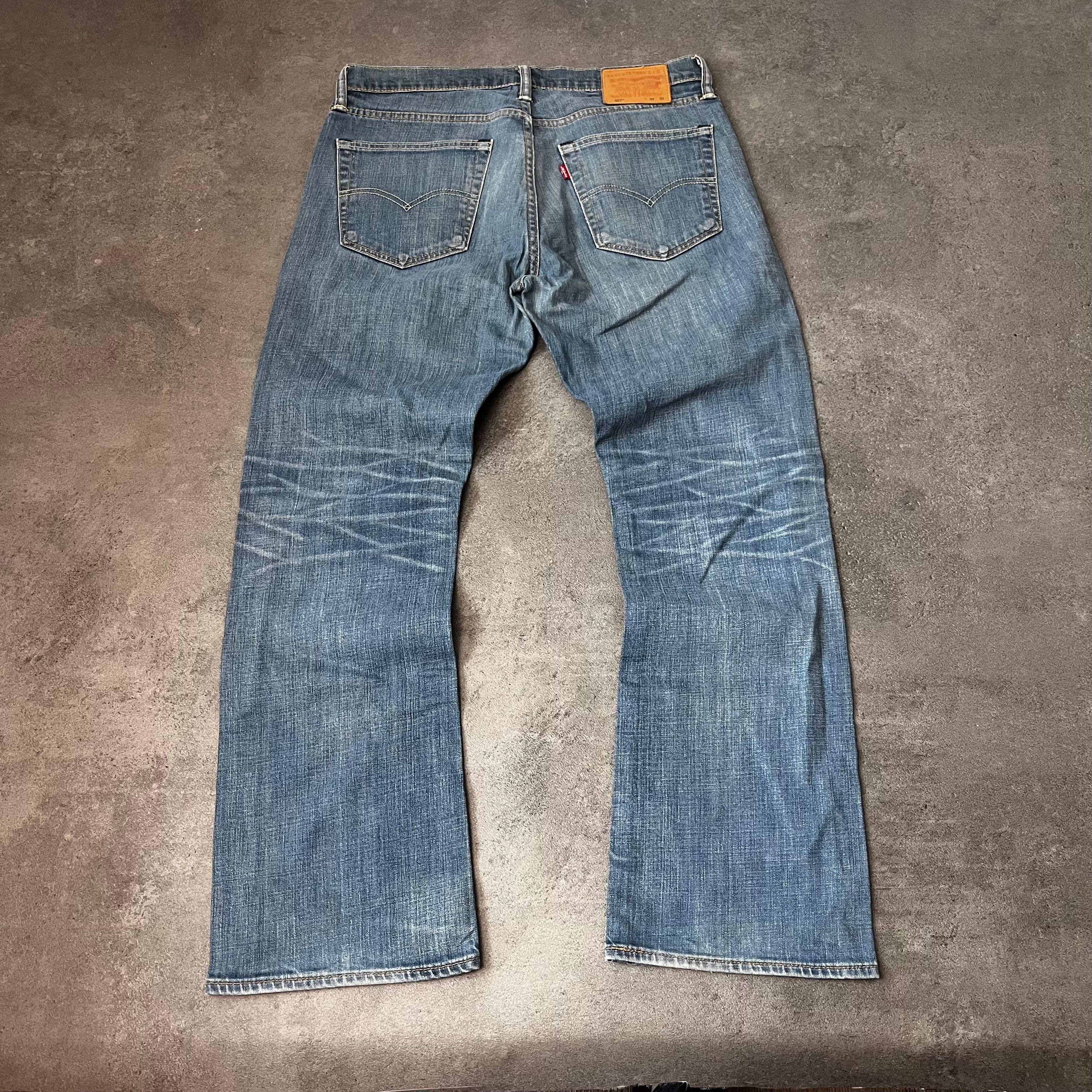 Vintage Levi's 527 Bootcut Jeans Herren Mittelblau Washed – W34 L30