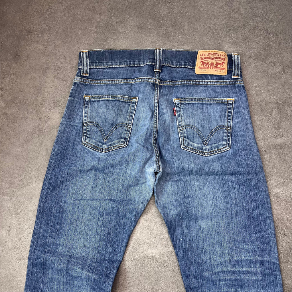 Vintage Levi's 506 Straight Jeans Herren Mittelblau – W34 L32